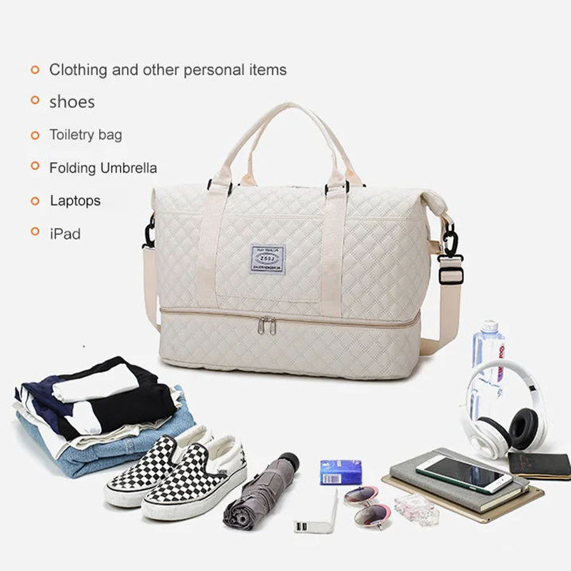 Large Capacity Travel Bag Set with Wet and Dry Separation