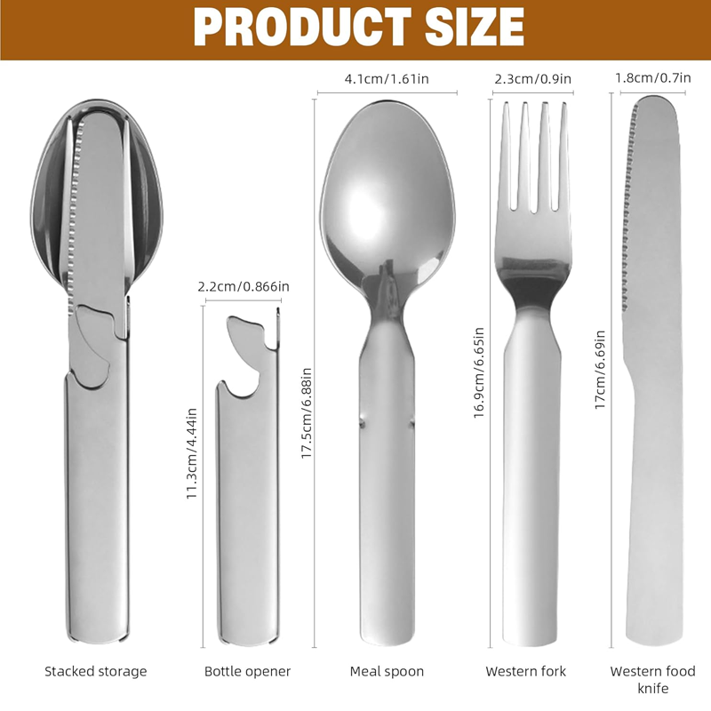🎁2026 New Arrivals 50% OFF💥4-in-1 Stainless Steel Portable Cutlery Set