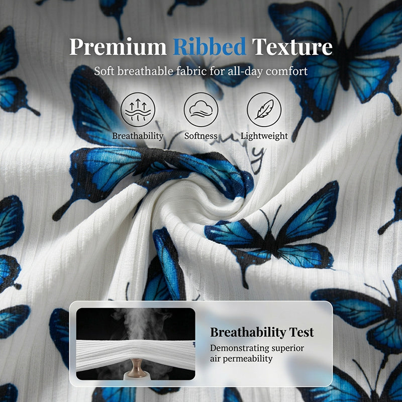 📢📢40% OFF !! ⏰Women's Cozy Butterfly Print Pajama Set