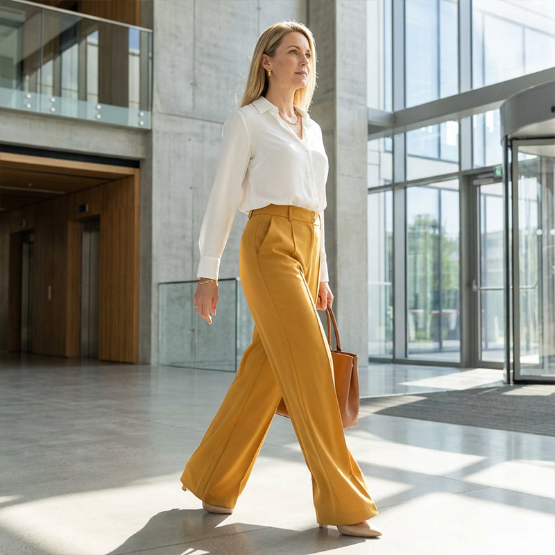 📢📢50% OFF !! ⏰Women's High-Waist Wide-Leg Solid Color Trousers