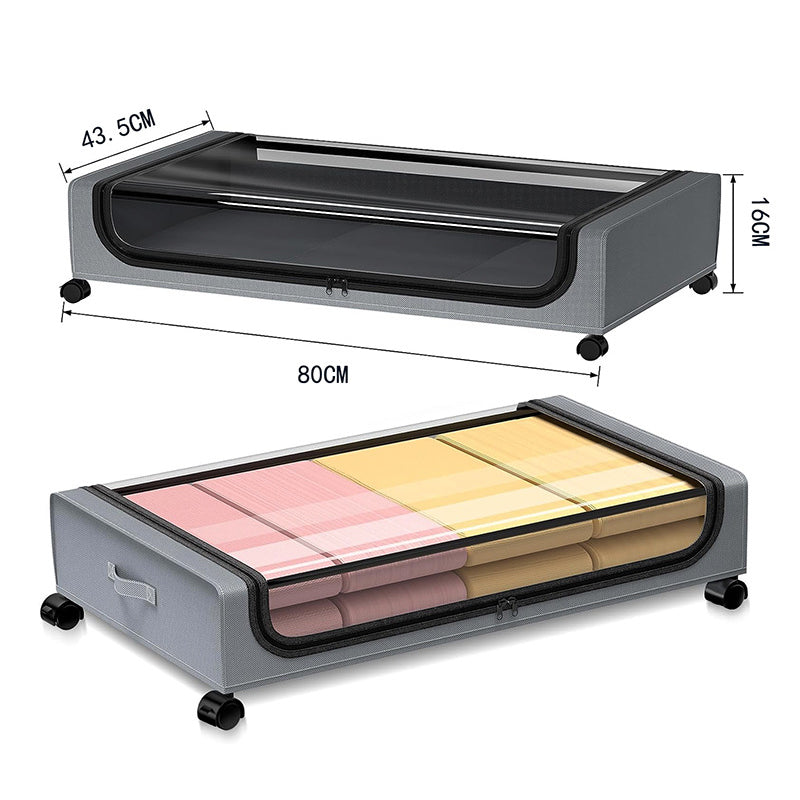 Large Capacity Under Bed Storage with Wheels & Lid