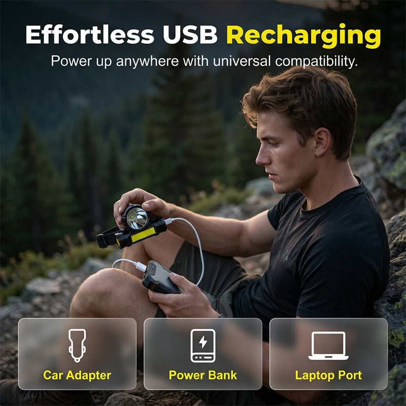 ⏰LAST DAY - BUY 1 GET 1 FREE!!🎁Ultra-Bright Multi-Mode Headlight with USB Charging