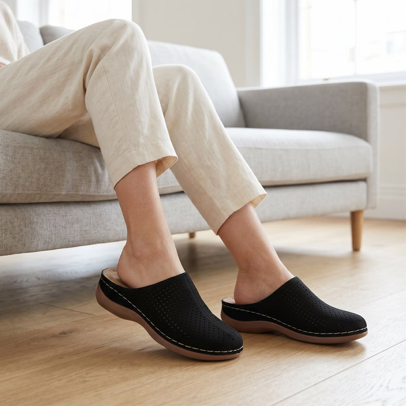 📢📢30% OFF !! ⏰ Women's Perforated Slip-On Platform Mules