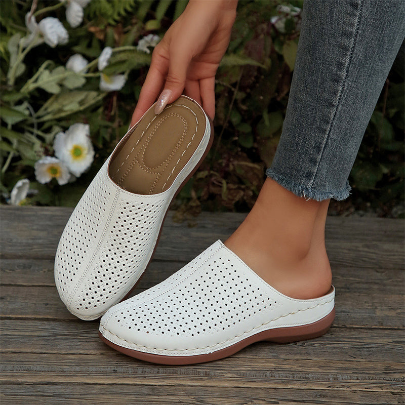 📢📢30% OFF !! ⏰ Women's Perforated Slip-On Platform Mules
