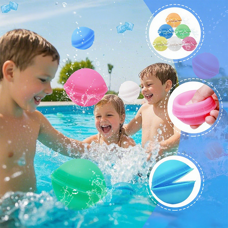 🎈 50% OFF NOW! 💧 12 PCS Non-Magnetic Silicone Water Balloon Toy – Reusable, leak-proof & eco-friendly – perfect for pool fights, beach fun or summer parties 💦