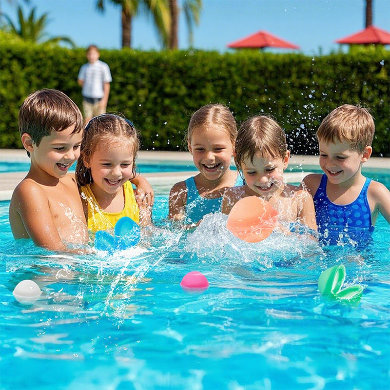 🎈 50% OFF NOW! 💧 12 PCS Non-Magnetic Silicone Water Balloon Toy – Reusable, leak-proof & eco-friendly – perfect for pool fights, beach fun or summer parties 💦