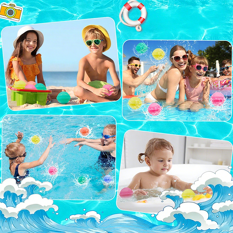 🎈 50% OFF NOW! 💧 12 PCS Non-Magnetic Silicone Water Balloon Toy – Reusable, leak-proof & eco-friendly – perfect for pool fights, beach fun or summer parties 💦