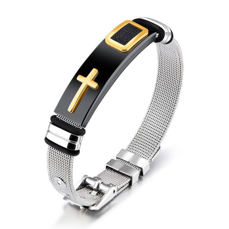 📢📢50% OFF !! ⏰Men's Stainless Steel Cross Bracelet