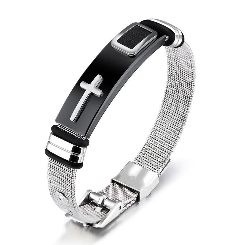 📢📢50% OFF !! ⏰Men's Stainless Steel Cross Bracelet