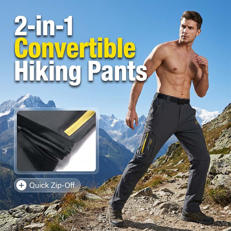 Men's 2-in-1 Convertible Hiking Pants with Belt