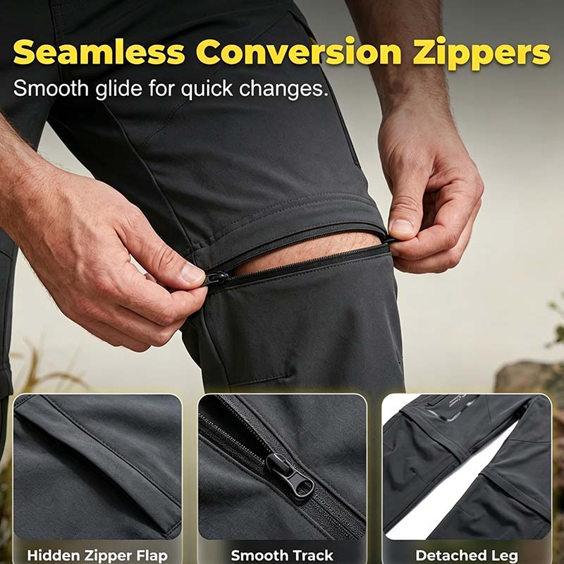Men's 2-in-1 Convertible Hiking Pants with Belt