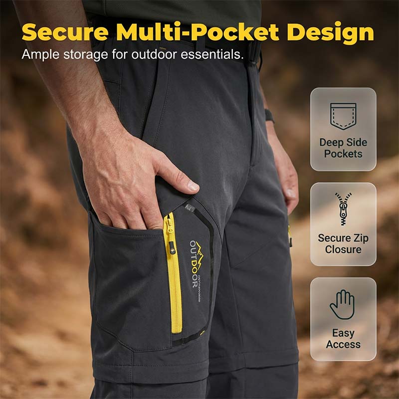 Men's 2-in-1 Convertible Hiking Pants with Belt