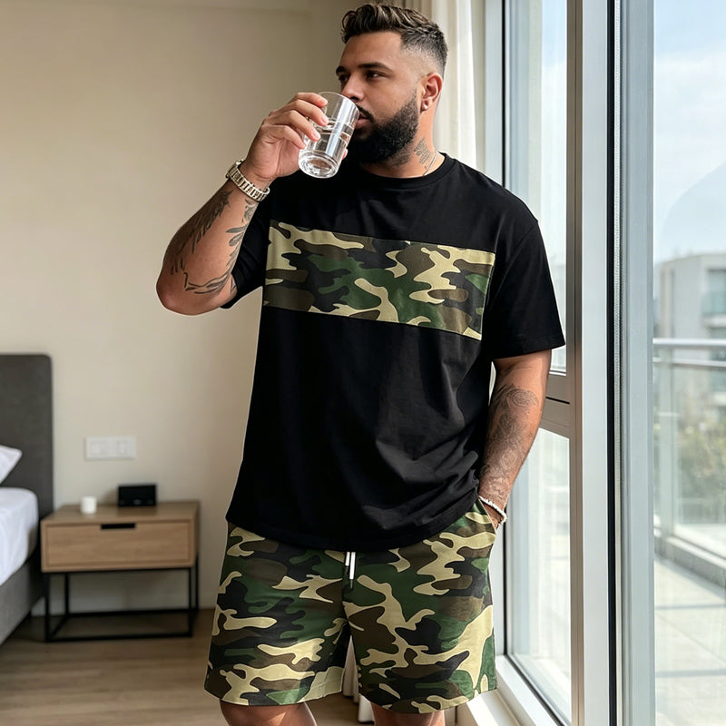 👕 50% OFF NOW! 🌿 Men's Camouflage Print T-Shirt & Shorts Set – Breathable cotton, relaxed fit & perfect for outdoor, sports or casual summer days 🩳