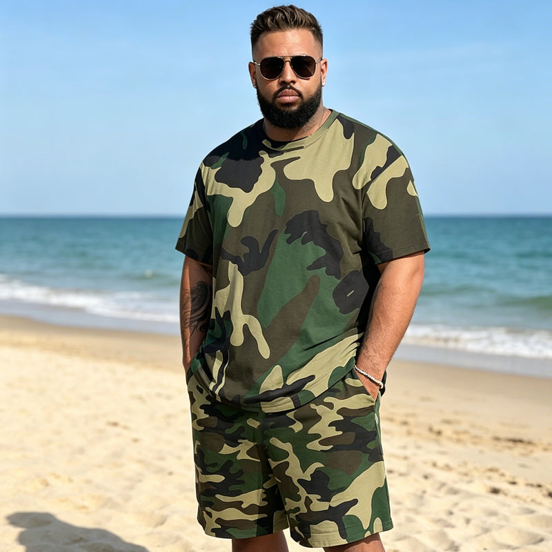 👕 50% OFF NOW! 🌿 Men's Camouflage Print T-Shirt & Shorts Set – Breathable cotton, relaxed fit & perfect for outdoor, sports or casual summer days 🩳