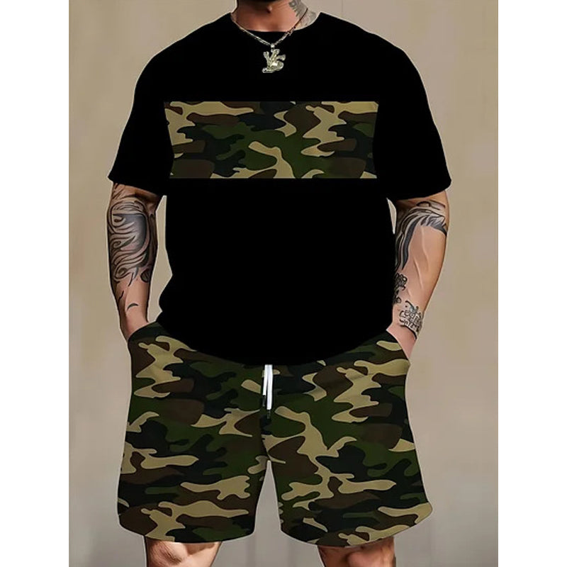 👕 50% OFF NOW! 🌿 Men's Camouflage Print T-Shirt & Shorts Set – Breathable cotton, relaxed fit & perfect for outdoor, sports or casual summer days 🩳