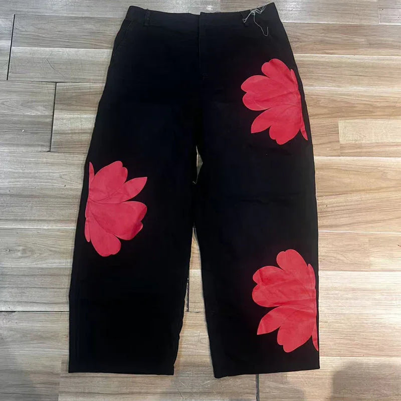 🎁2026 New Arrivals 50% OFF💥Artistic Flower Wide-Leg Jeans for Women