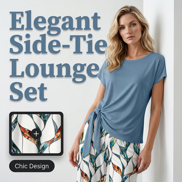 👗 50% OFF NOW! 🔥 Women's Side-Tie Top & Patterned Pants Set – Flowy & Adjustable – Perfect for summer vacations or resort wear – breezy tropical vibes 👖