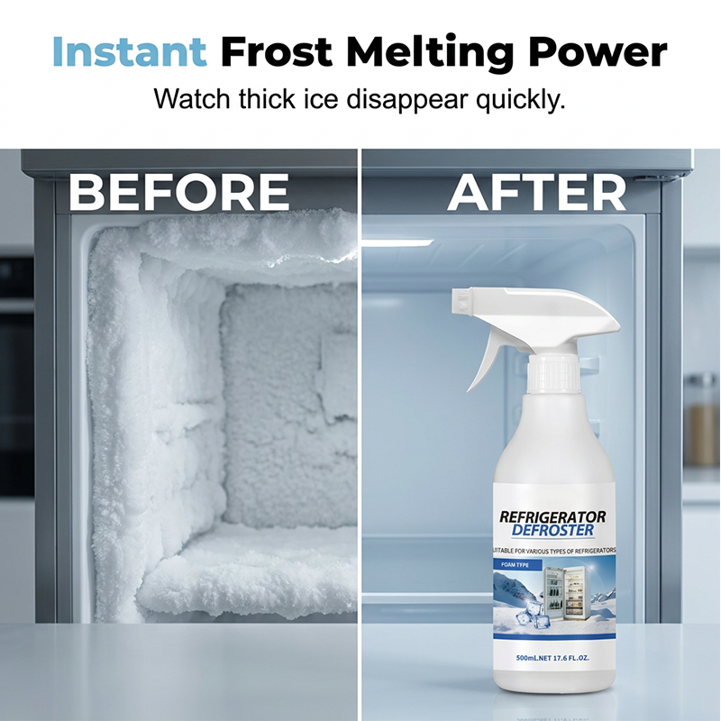 🥳2026 HOT SALE🥳💞50K+ SOLD!❄️💨 50% OFF! Rapid Refrigerator Defroster Spray – Instant frost melting, no scraping. Food safe, easy spray. Save time & energy. 🧊✨