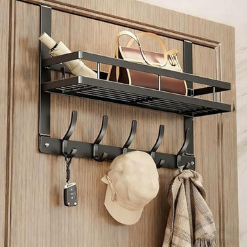🔥While Supplies Last 50% OFF!🎉 Over The Door Hooks with Storage Basket