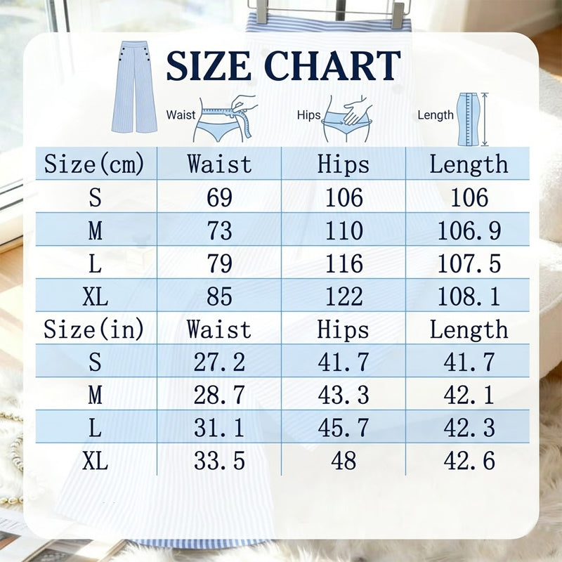 👖40% OFF！✨High-Waist Striped Wide-Leg Trousers