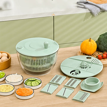 📢📢40% OFF !! ⏰9-in-1 Multifunctional Large Capacity Salad Spinner & Slicer