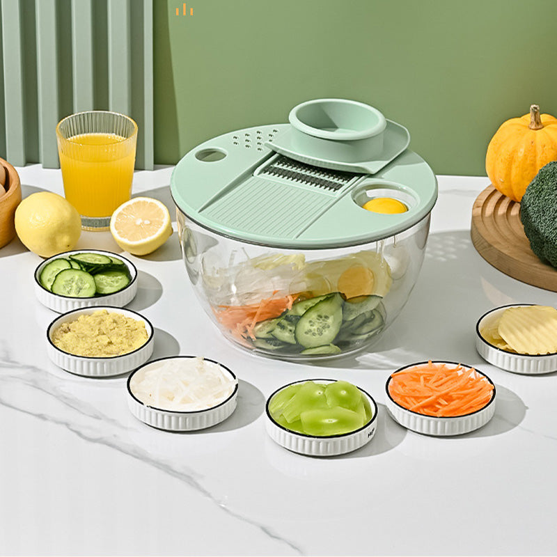 📢📢40% OFF !! ⏰9-in-1 Multifunctional Large Capacity Salad Spinner & Slicer