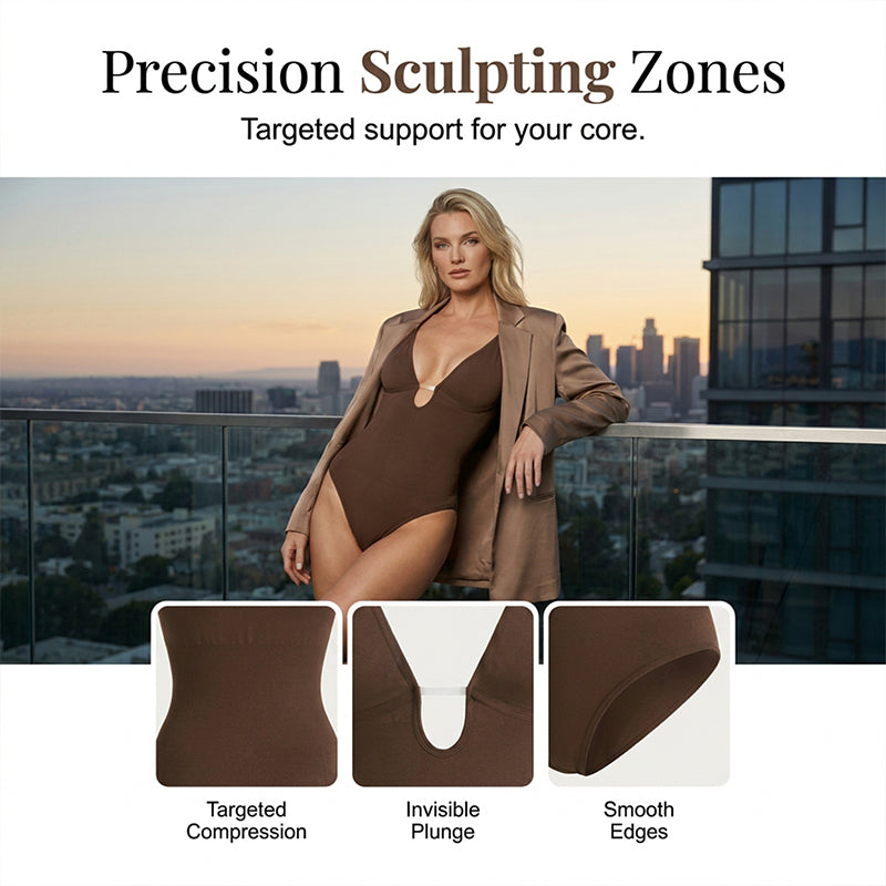 📢📢40% OFF !! ⏰Women's Deep V-Neck Waist Shaping Bodysuit