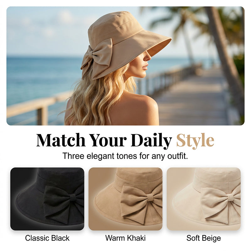🥳SUMMER HOT SALE🥳💞50K+ SOLD!💥50% OFF! 🔥 Women's Bowknot Wide Brim Sun Hat ☀️ UV Protection Summer Beach Hat 🌴