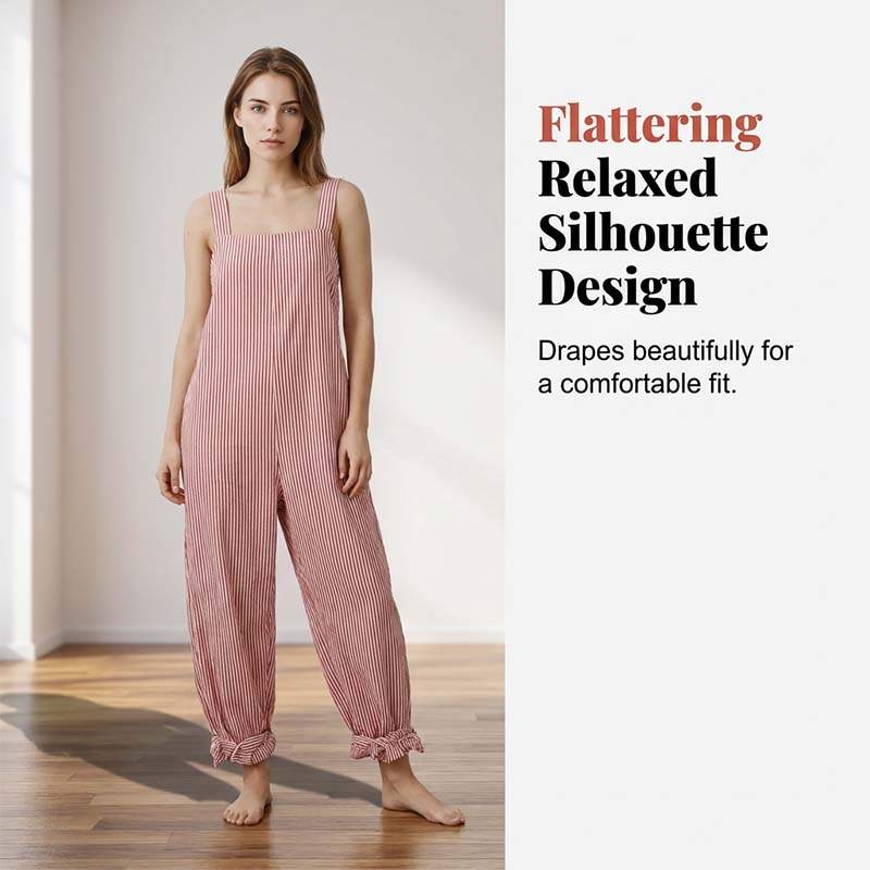Women's Casual Striped Spaghetti Strap Jumpsuit