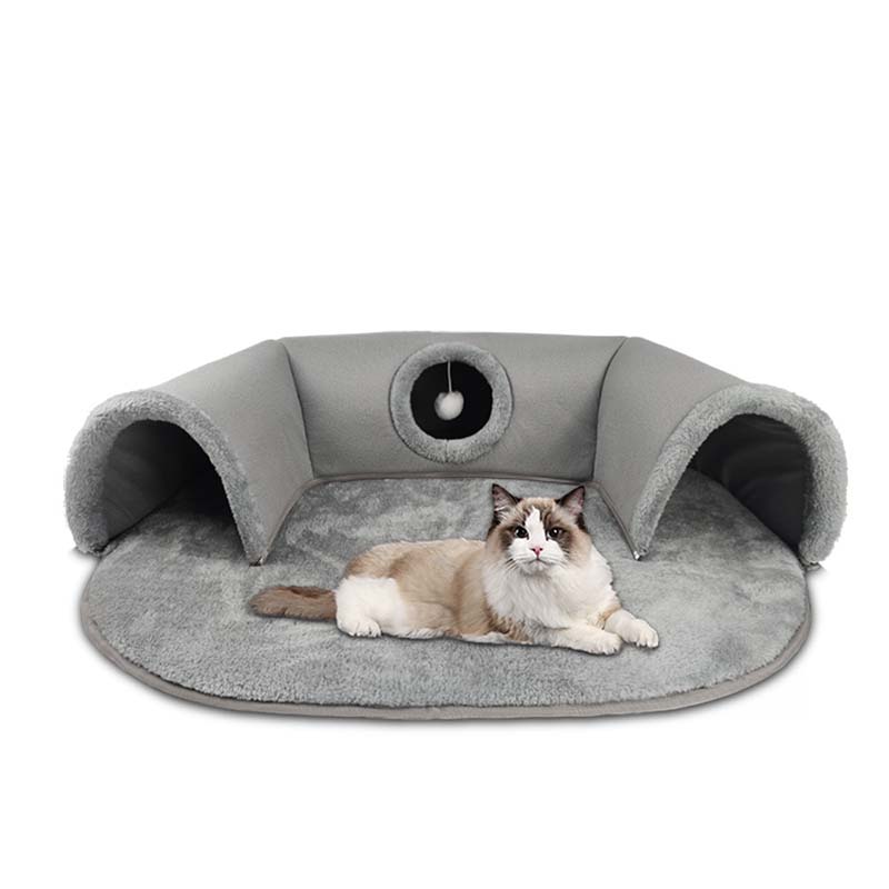 📢📢30% OFF !! ⏰Plush 2-in-1 Cat Tunnel Bed