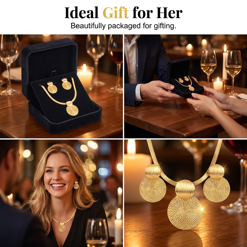 🎁2026 New Arrivals 50% OFF💥Modern Chic Necklace & Earring Set – Gold finish, geometric design & lightweight – perfect for daily elegance or gifting – includes matching pieces for a polished look 💫