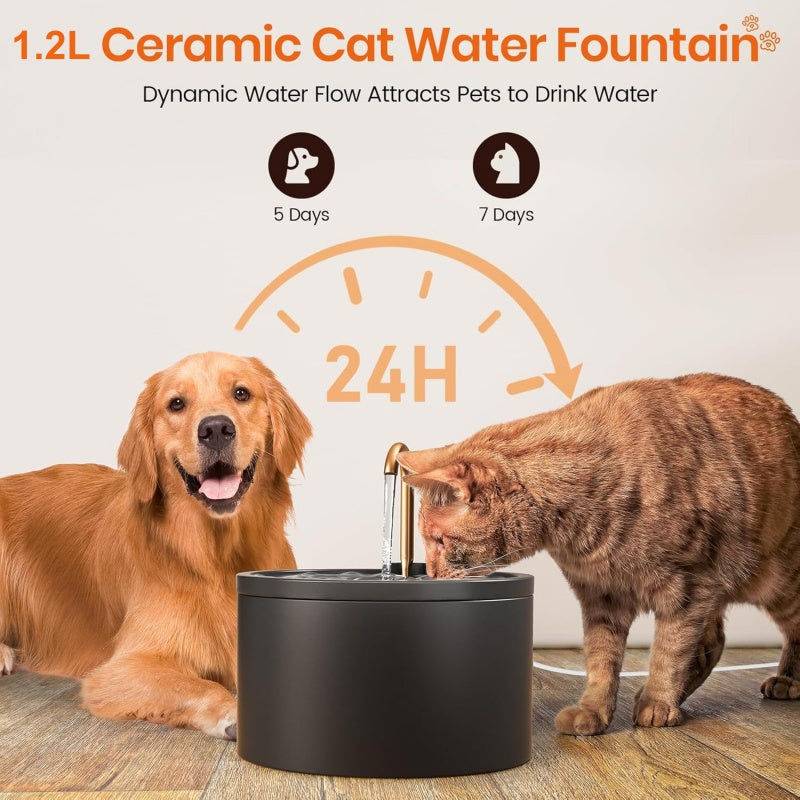 📢📢30% OFF !! ⏰Ceramic Pet Water Fountain with Faucet