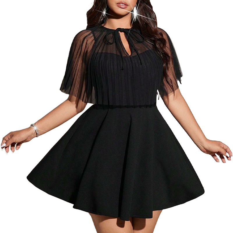 📢📢30% OFF !! ⏰ Women's Plus-Size A-Line Cape Dress
