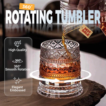 📢📢40% OFF !! ⏰360° Rotating Whiskey Glass Tumbler