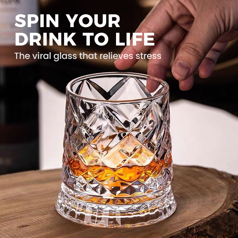 📢📢40% OFF !! ⏰360° Rotating Whiskey Glass Tumbler