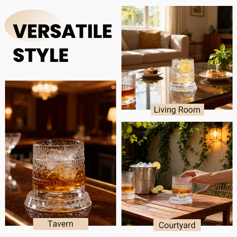 📢📢40% OFF !! ⏰360° Rotating Whiskey Glass Tumbler