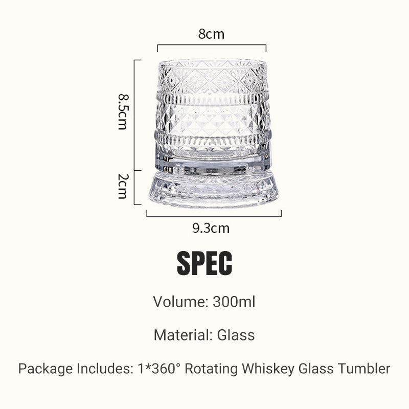 📢📢40% OFF !! ⏰360° Rotating Whiskey Glass Tumbler