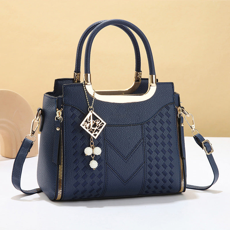 📢📢40% OFF !! ⏰Women's V-Stitched Satchel – Gold Hardware, Multi-Compartment, Top-Handle 🌸