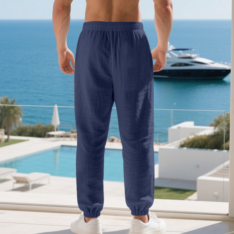 📢📢50% OFF⏰Men's Casual Linen Blend Drawstring Pants