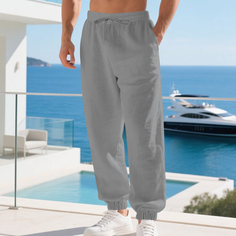 📢📢50% OFF⏰Men's Casual Linen Blend Drawstring Pants