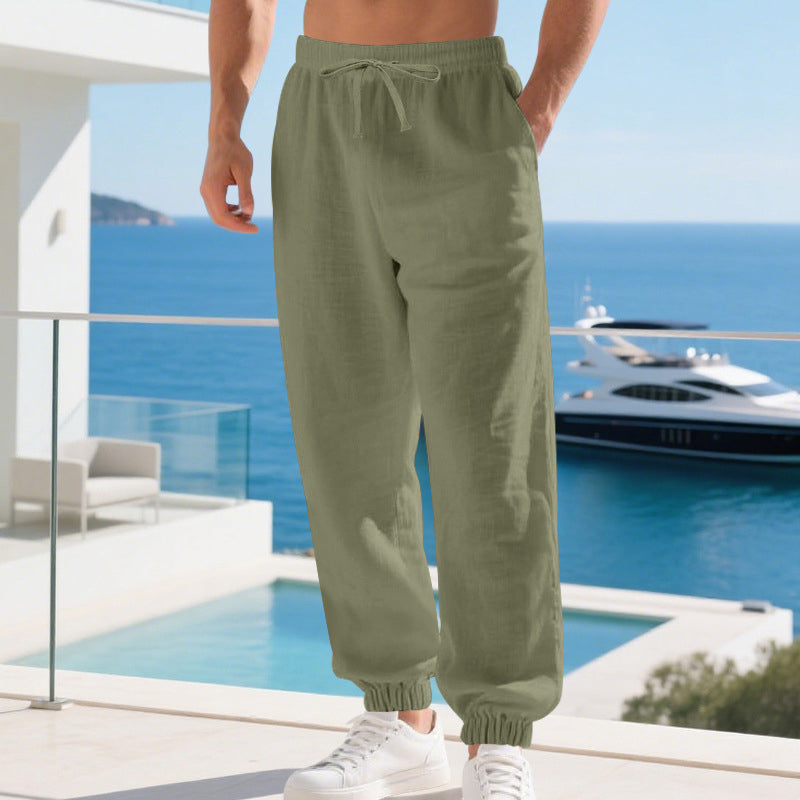 📢📢50% OFF⏰Men's Casual Linen Blend Drawstring Pants
