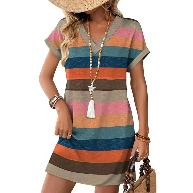🎁2026 New Arrivals 50% OFF💥Women's Summer Casual V-Neck T-Shirt Dress