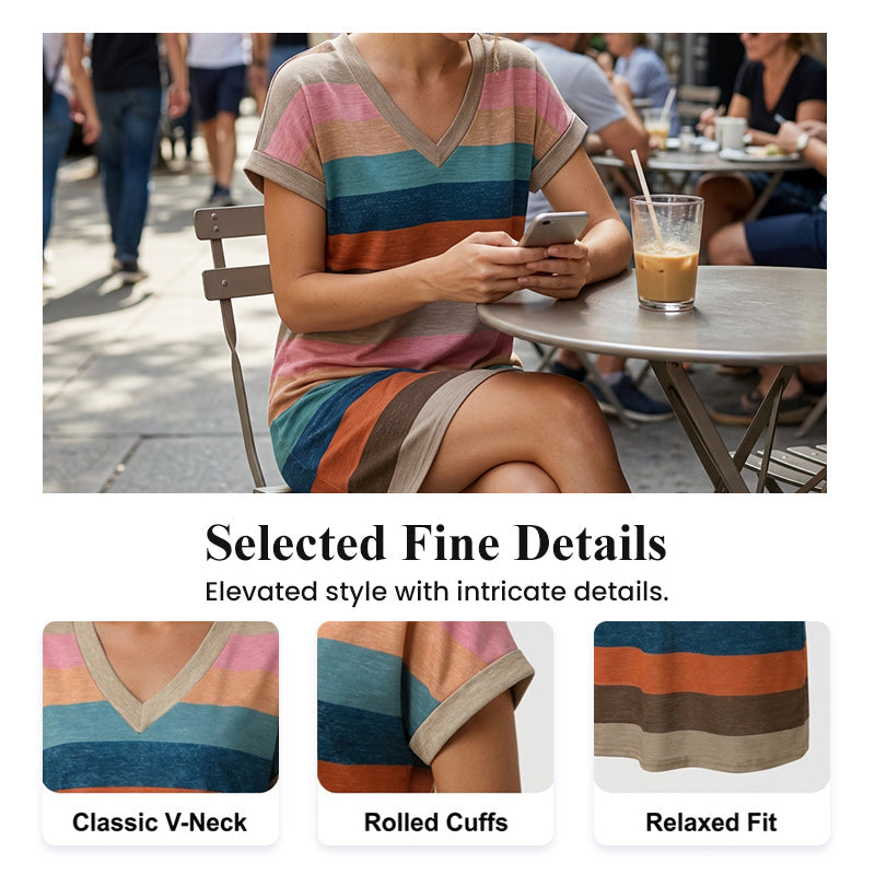 🎁2026 New Arrivals 50% OFF💥Women's Summer Casual V-Neck T-Shirt Dress