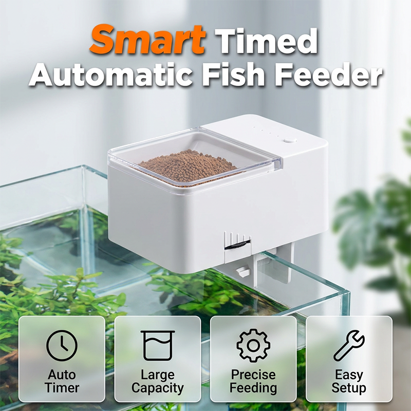 📢📢40% OFF !! ⏰ Auto Fish Feeder – Built-in Timer, Perfect for Busy Owners | Up to 30 Days 🗓️