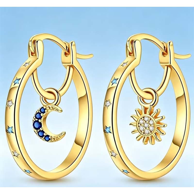 📢📢33% OFF !! ⏰Celestial Double Layer Hoop Earrings