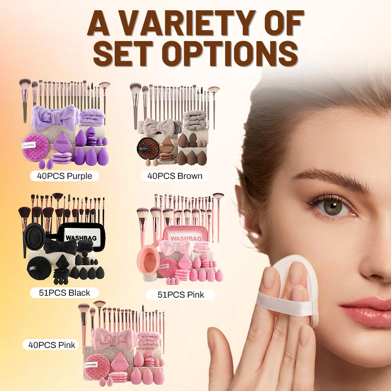 📢📢40% OFF !! ⏰ All-in-One Makeup Brush & Sponge Set
