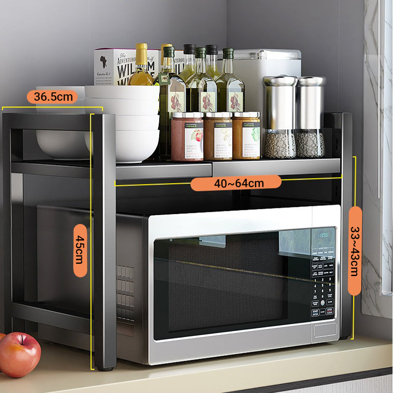 Expandable Microwave Oven Rack with Hooks