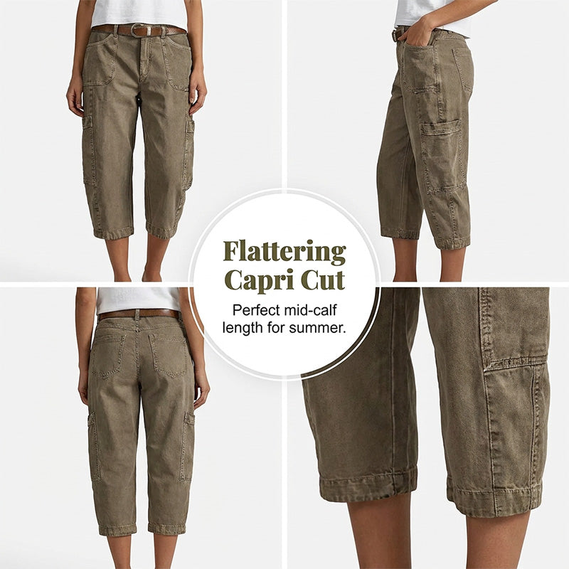 🎁2026 New Arrivals 50% OFF💥Women's Relaxed Casual Cargo Capris – Utility Pockets, Breathable, Relaxed Fit ✨