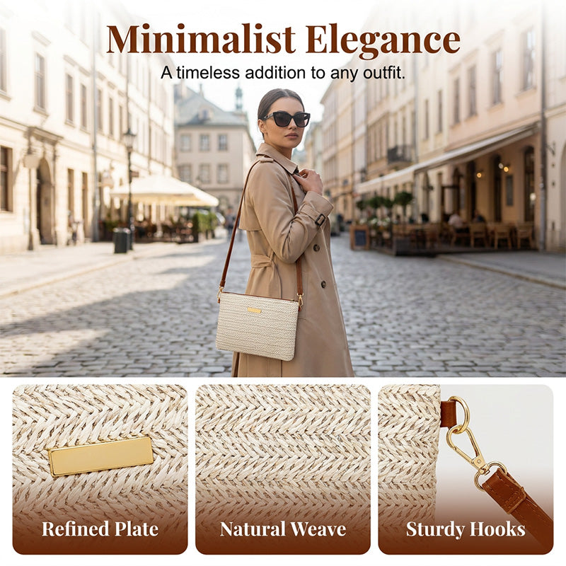📢📢50% OFF !! ⏰Women's Woven Straw Shoulder Clutch Bag👜
