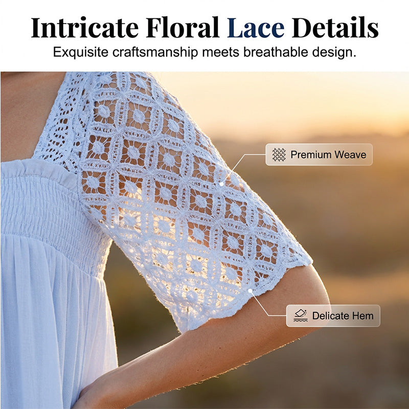 📢📢40% OFF !! ⏰Women's Square Neck Smocked Dress